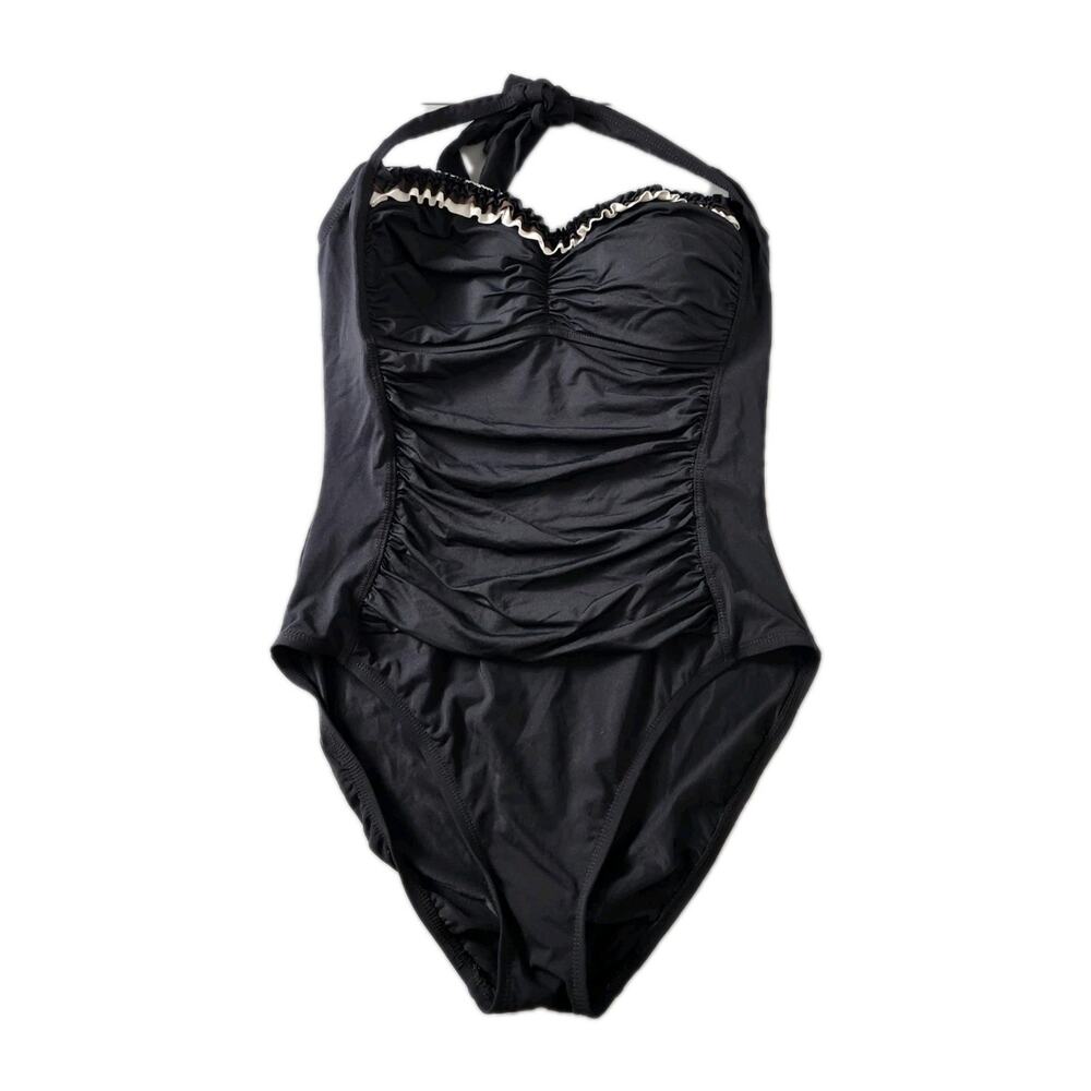 Bleu by Rod Beattie Bathing Suit Size 6 Ruched Black One-Piece Swimsuit‎